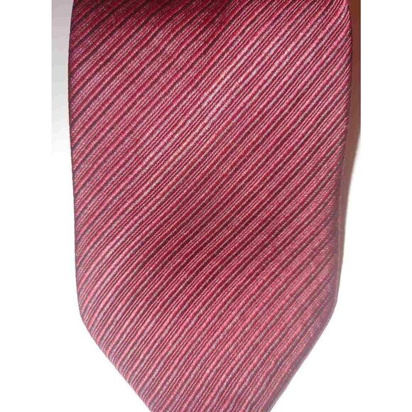 Charles Wain Handmade Men's Red/Black Diagonal Stripe Tie - Picture 2 of 6